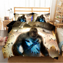 (Style 10, Single) Godzilla vs King Kong Bedding Single Double Duvet Cover SET
