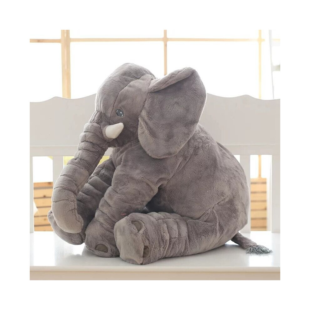 (Gray, 60cm) Baby Soft Plush Long Nose Elephant Sleep Pillow Kids Lumbar Cushion Toys Gifts