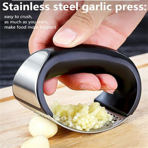 Kitchen Stainless Steel Garlic Press Crusher Manual Rocking Mincer Squeezer 2