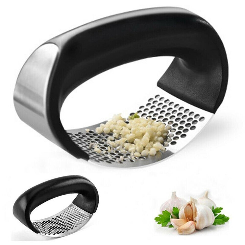 Kitchen Stainless Steel Garlic Press Crusher Manual Rocking Mincer Squeezer