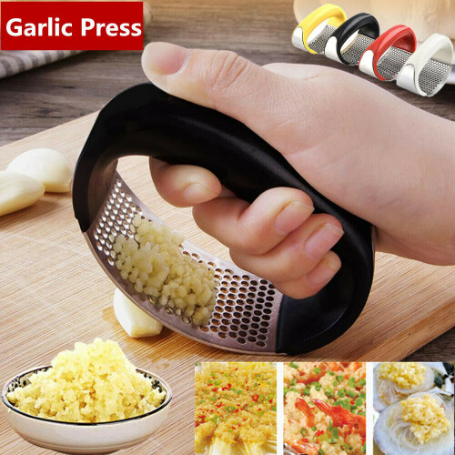 Kitchen Stainless Steel Garlic Press Crusher Manual Rocking Mincer Squeezer 1