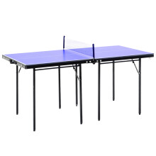 HOMCOM A90-082 Folding Mini Table Tennis Set with Net – Portable, Foldable Ping Pong Table (153L x 76.5W x 67H cm)