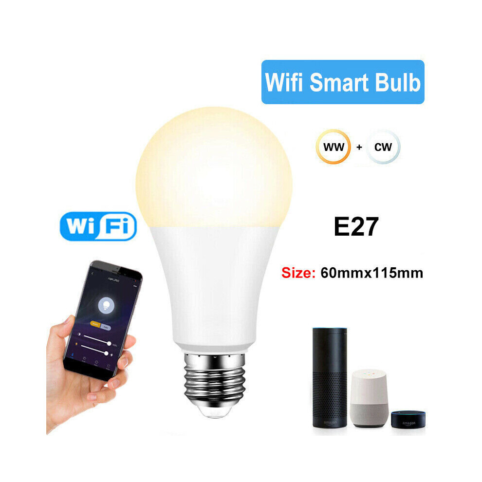 (E27 ) Smart WiFi LED Light Bulbs RGBCW E27 B22 for Alexa