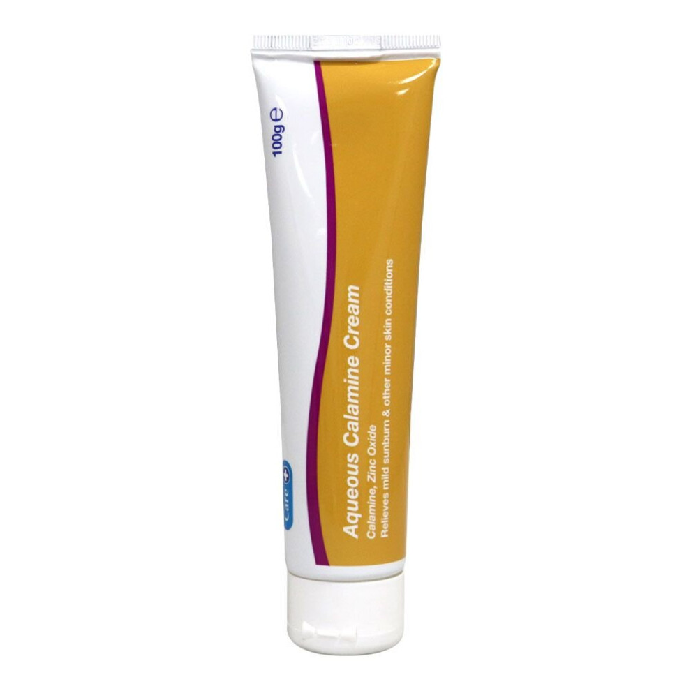 Aqueous Cream Care Calamine 100G Relieves Mild Sunburn And Other Minor Skin Conditions