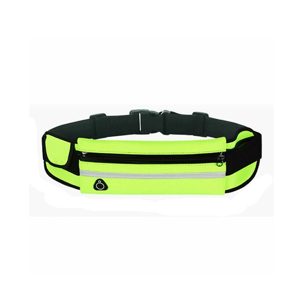 (Green) Waterproof Running Belt Bum Waist Pouch Fanny Pack Camping Sport Hiking Zip Bags