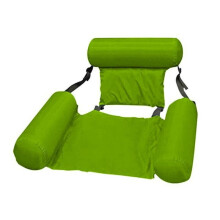 (Green) Swimming Floating Chair Foldable Pool Seats Inflatable Bed Adult Lounge Chair