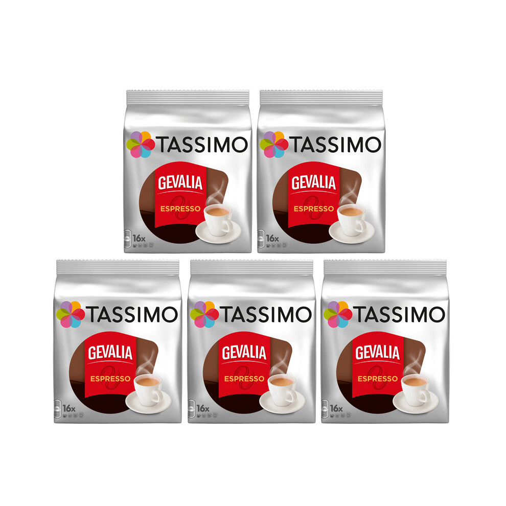 Tassimo T Discs Gevalia Espresso (Pack of 5, 80 Drinks)