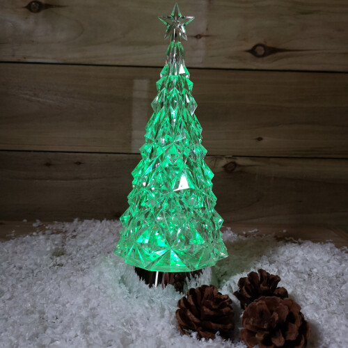 Snow Time 28cm RGB LED Christmas Tree Water Lantern Snow Globe Battery Operated 1