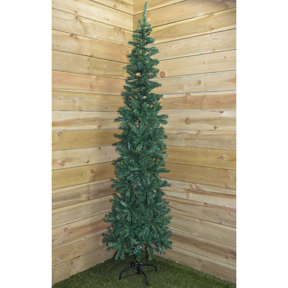 2.2m (7.5ft) Premier Plain Green Spruce Pine Slim Christmas Tree with Stand