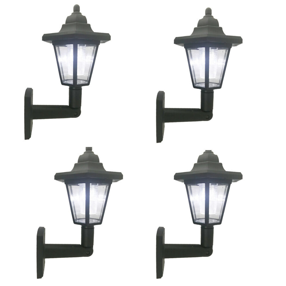 4 Victorian Solar Lanterns Black Wall Mounted