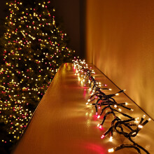 3000 LED 37.2m Premier Christmas Outdoor Cluster Timer Lights in Red & Vintage Gold
