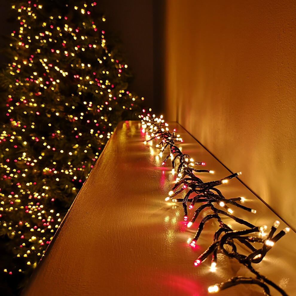 Premier 3000 Led 37.2M Christmas Outdoor Cluster Timer Lights In Red & Vintage Gold Red,Gold