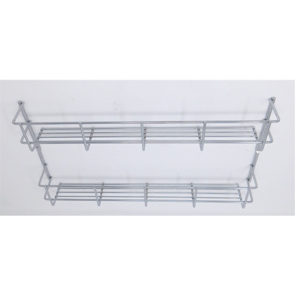 (2 Tier) Spice Rack Wall Mounted Chrome Plated with Fixings