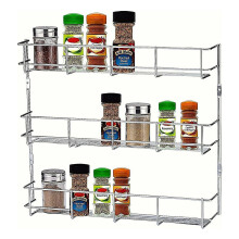 (3 Tier) Spice Rack Wall Mounted Chrome Plated with Fixings