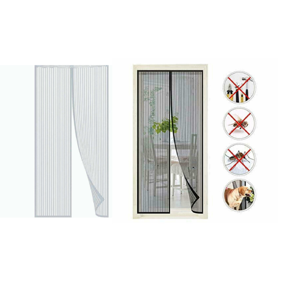 Magic Magnetic Fastening Curtain Mosquito Fly Bug Insect Net Door Screen Mesh Uk 5060138813625