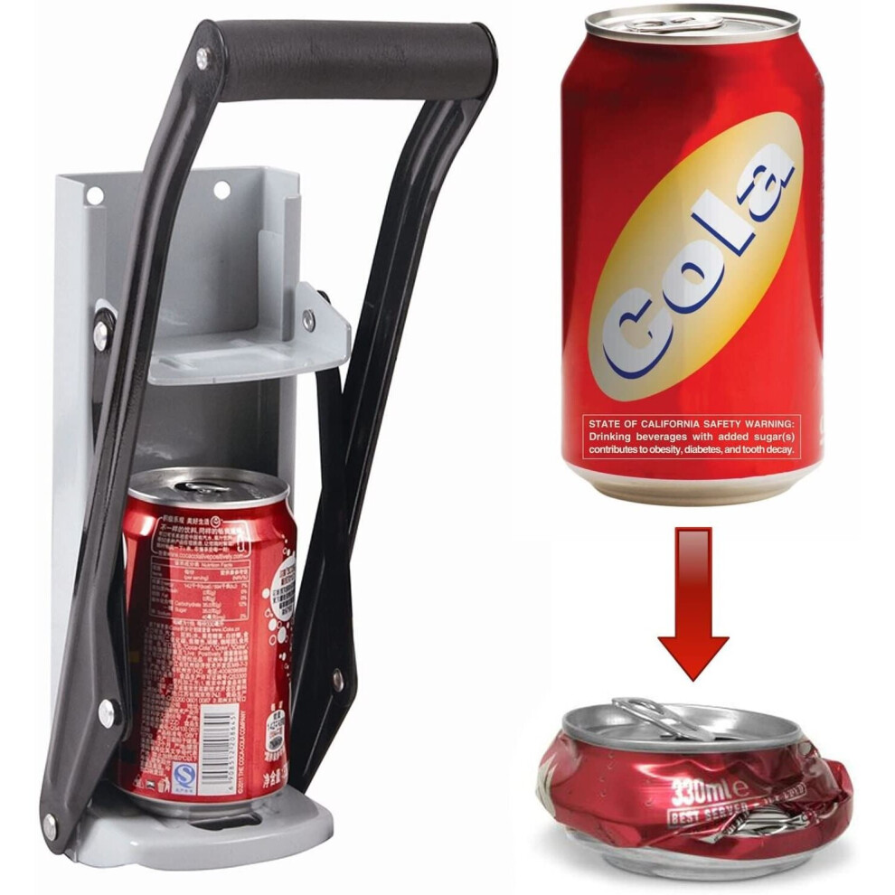 New 2 In 1 Large Beer Tin Can Crusher Wall Mounted Recycling Tool Bottle Opener-120z