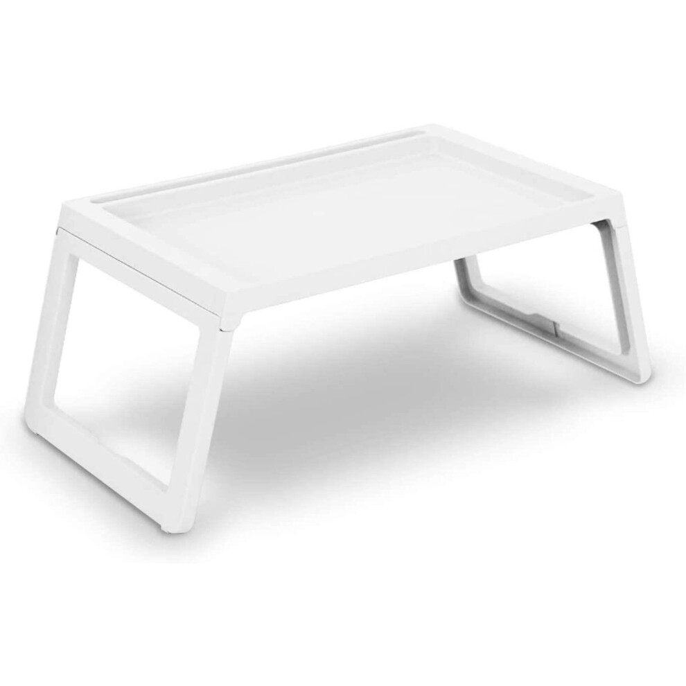 (White) Bamboo Laptop Bed Foldable Table Tray Notebook Phone Stand & Reading Holder White 5060913140168