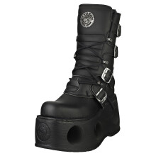 (38) New Rock Metallic Plattform Stiefel - Schwarz unisex