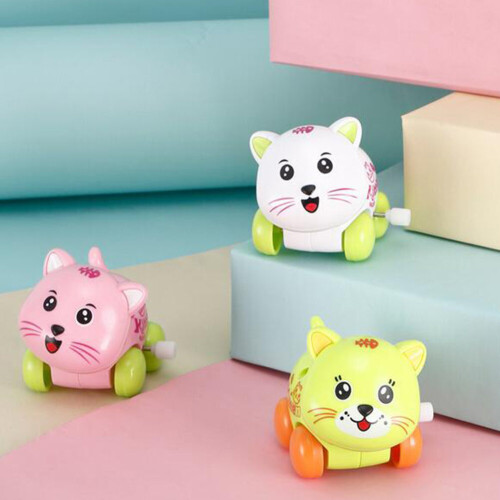 Classic Mini Auto Cats Car Animal Wind up Clockwork Developmental Toy Kids Gift 2