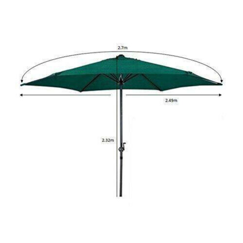 Gardensity Parasol with winding crank & tilt function Green 2.7m 2