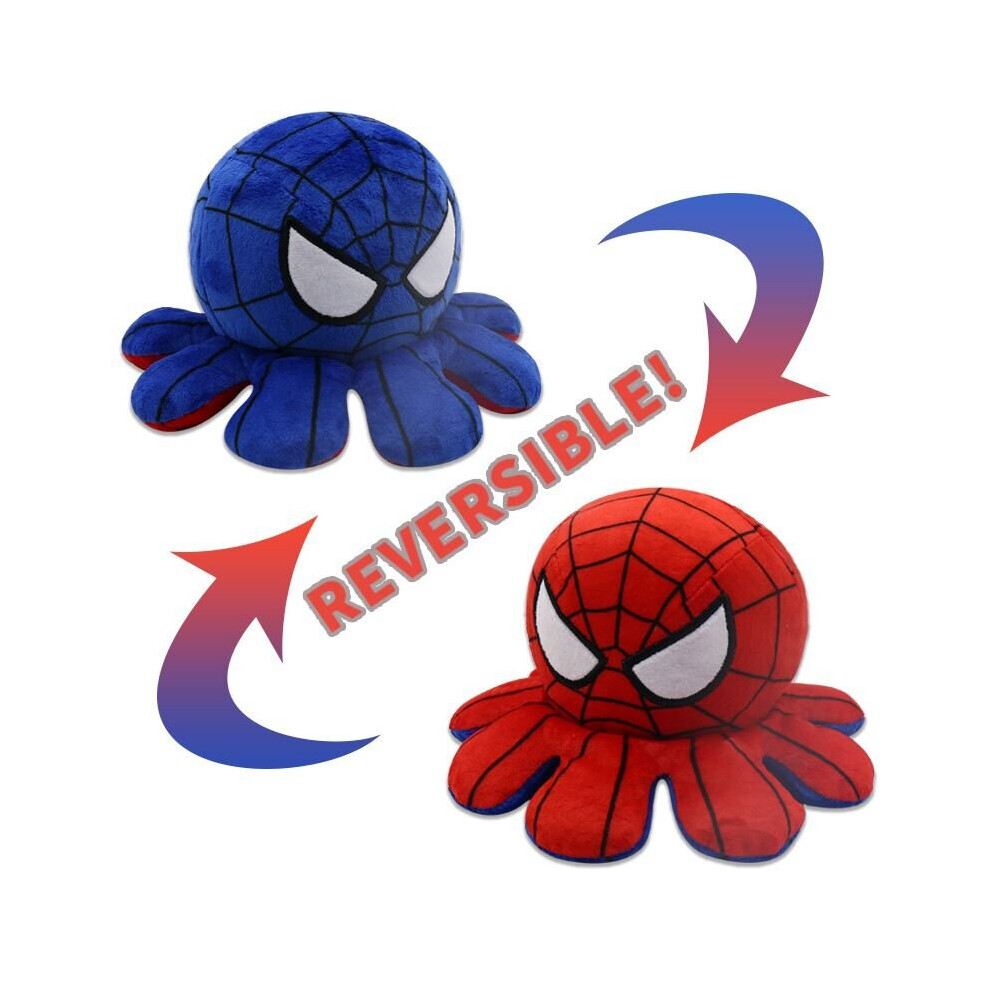 (Spiderman) Spiderman Reversible Octopus Plush Toy Batman Iron Man Double-Sided Flip Stuffed