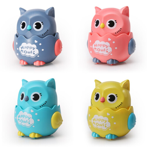 Cute Owl Shape with 360 Degree Rotating Head Pulling Pushing Toys Kids Gift