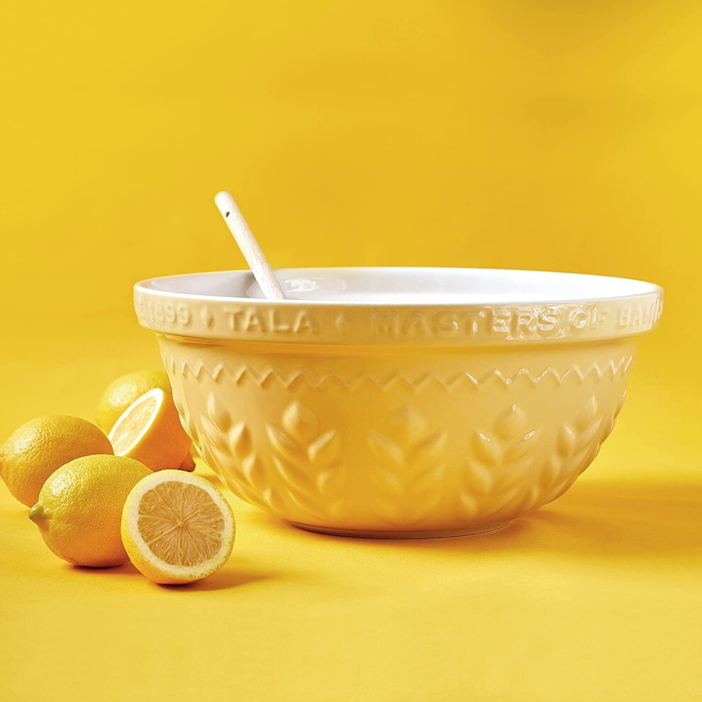 Ceramic Mixing Bowl Round 30cm Kitchen Baking Cooking Salad Dough Yellow Mixer