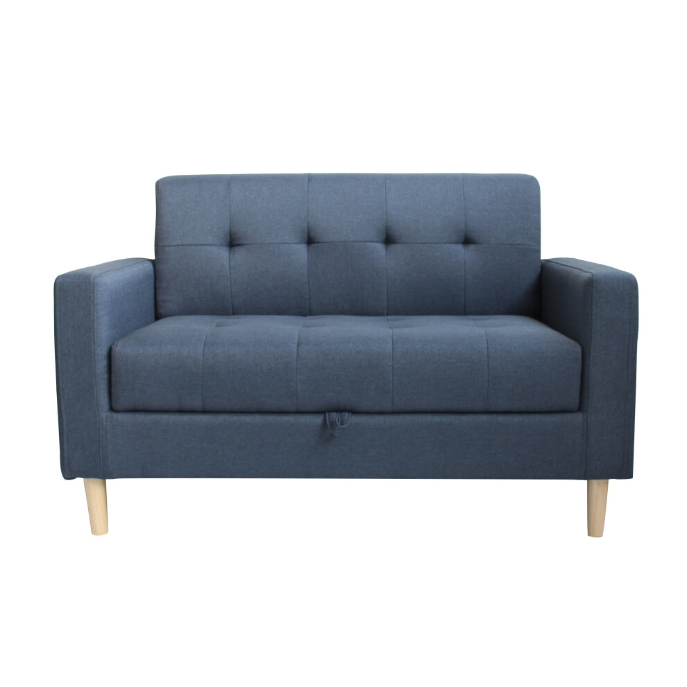 (Dark Grey) Smart Sofa in a Box, Compact 2 Seater with Storage