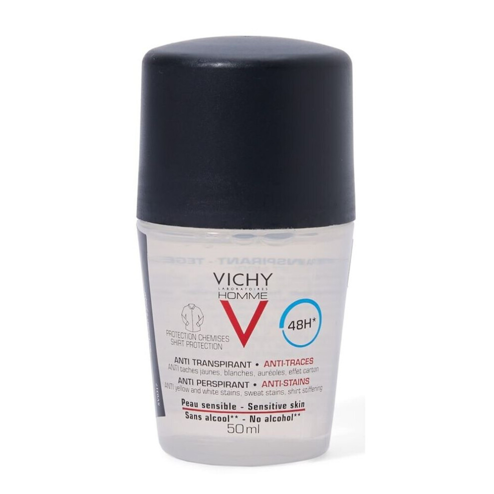 Vichy Homme 48 Hour Anti-Stains Anti-Perspirant Roll On 50 mL