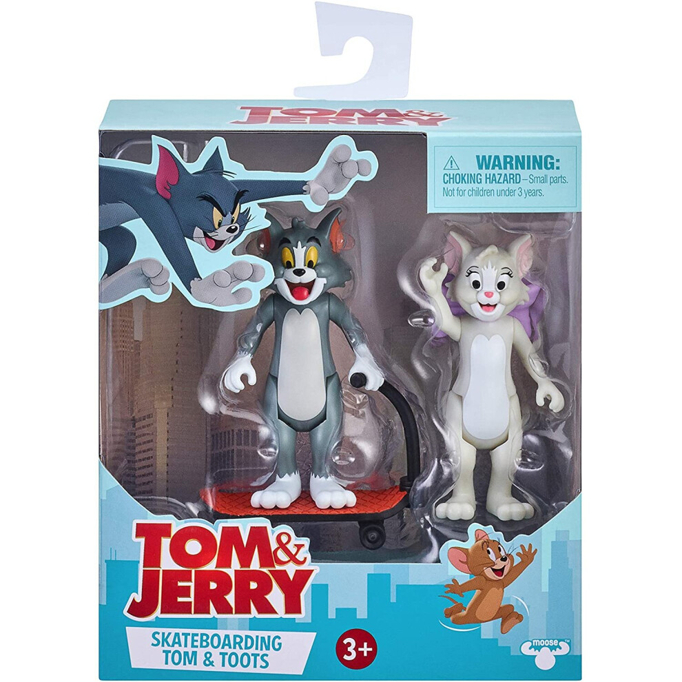 Tom & Jerry - 3" Movie Scenes 2 Figure Pack - Skateboarding Tom & Toots