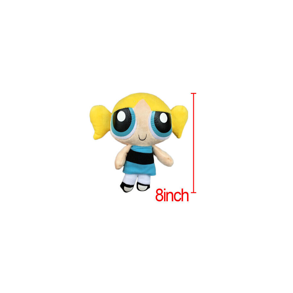 (Yellow) 3pcs/ set Cool 1999 Cartoon Network The Powerpuff Girls Plush Toy Soft 9" Doll