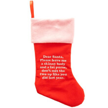 Widdop Novelty Embroidered Dear Santa Skinny Body Stocking & Ribbon
