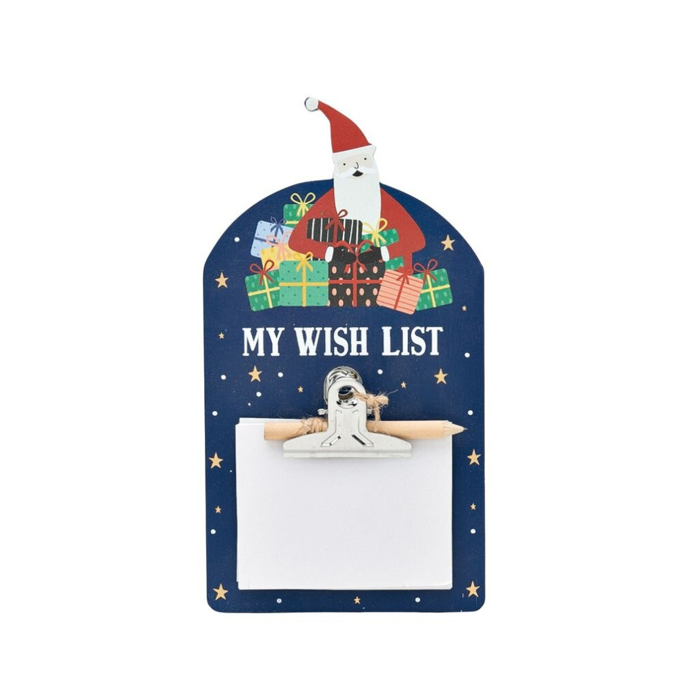 Widdop My Christmas Wish List Santa Clip Board With Paper & Pencil