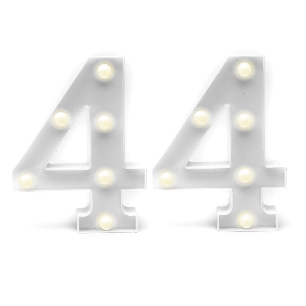 (44) LED Light Up Numbers 22cm White 0-100