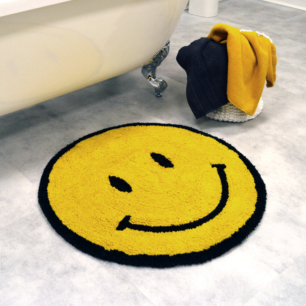 Smiley Face Reversible Bath Mat 70 X 70cm