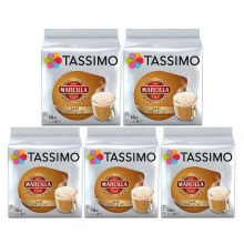 T Discs Marcilla Café Con Leche TASMARCCL – Pack of 5, 80 Drinks, Creamy Spanish White Coffee for TASSIMO (Cup Size L)