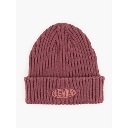 Levi's Levis Men's Knitted Cuff Beanie ~ Garment Dye dull red