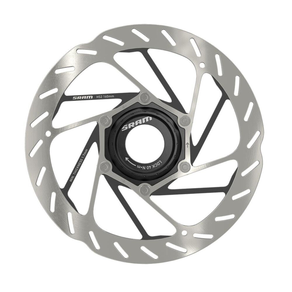 Sram (160 Mm) Rotor Hs2 Center Lock Includes Lockring Rounded