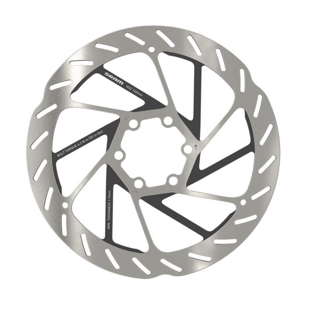 Sram (160 Mm) Rotor Hs2 6-Bolt Includes Steel Rotor Bolts Rounded
