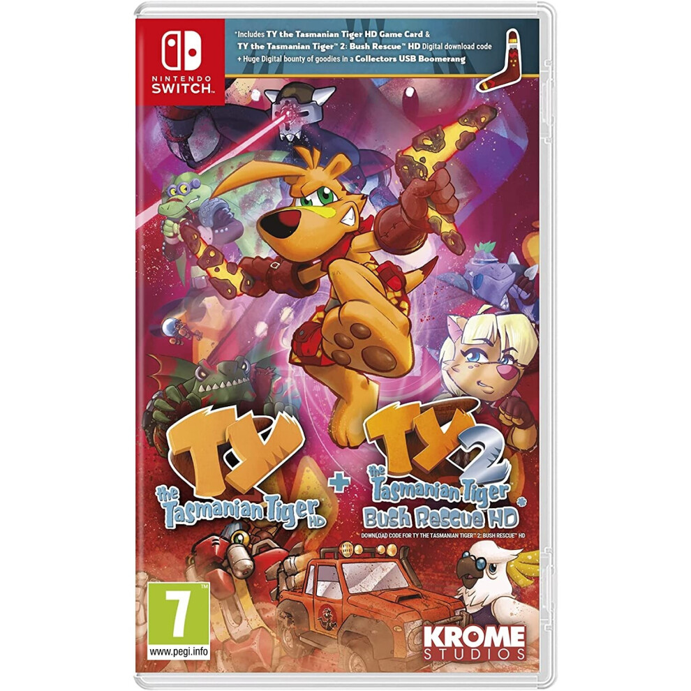 Nintendo Ty The Tasmanian Tiger Hd & Ty The Tasmanian Tiger 2: Bush Rescue Hd (Double Pack) | Switch | Video Game