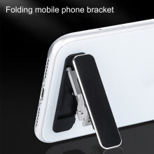 (Black) Universal Foldable Aluminum Alloy Finger Ring Cell Phone Holder Stand for Mobile Phones