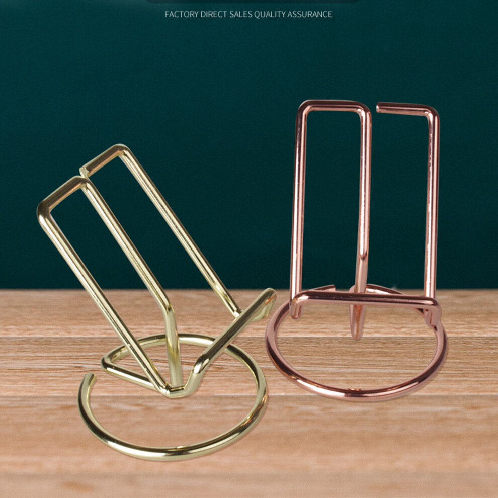 (Golden) Phone Bracket Creative Smooth Surface Compact Lazy Desktop Metal Phone Tablet Holder For Home Golden 9424349294677