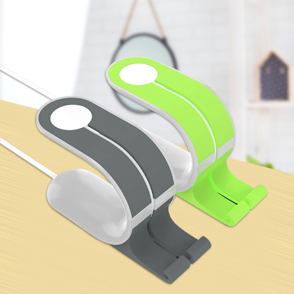 (Green) Charging Stand 2 In 1 Stable Silicone Phone Charger Bracket For Watch Green 9424349295094