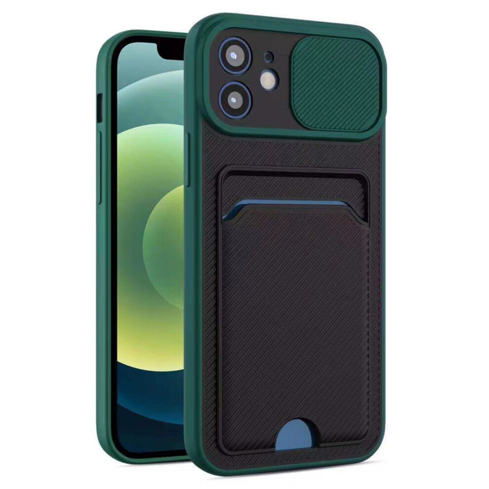 Compatible With Iphone 13 Pro - In Ultra Thin Case With Card Slot & Camera Shutter Green 7427277367170