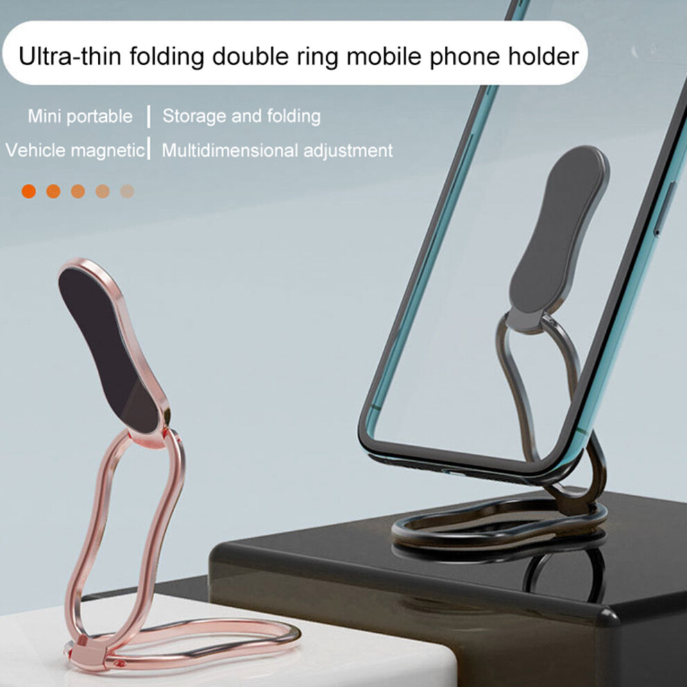 (Golden) Phone Stand Small Durable Foldable Mobile Phone Metal Finger Ring Holder For Daily Life Golden 9424349294592