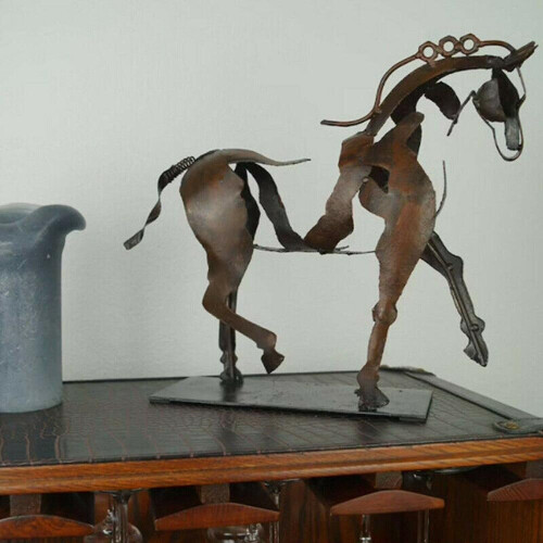 (No light) Metal Three-dimensional Openwork Adonis-horse Sculpture Decorative Ornaments 1