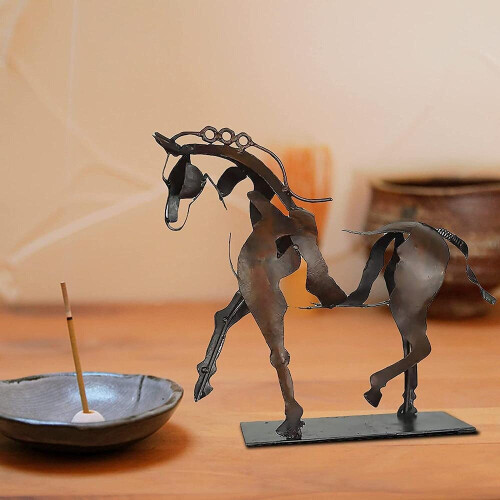 (No light) Metal Three-dimensional Openwork Adonis-horse Sculpture Decorative Ornaments 2
