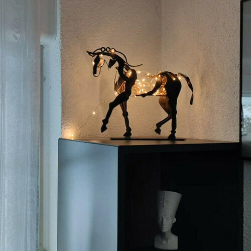 (light) Metal Three-dimensional Openwork Adonis-horse Sculpture Decorative Ornaments 1