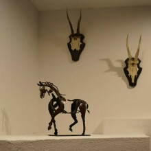 (No light) Metal Three-dimensional Openwork Adonis-horse Sculpture Decorative Ornaments