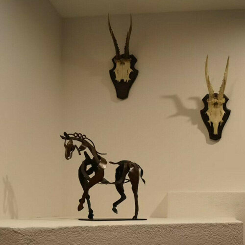 (No light) Metal Three-dimensional Openwork Adonis-horse Sculpture Decorative Ornaments